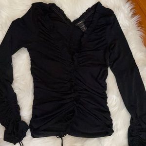 Express long sleeve rusched blouse.